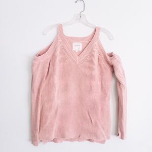 Peach Cold Shoulder Sweater